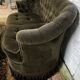 Vintage toad sofa from the 50s-60s in green velvet