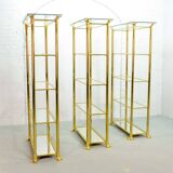 Ramiro Tarazona 24 Carat Goldplated Display Cabinet w. Glass Shelves 1980s