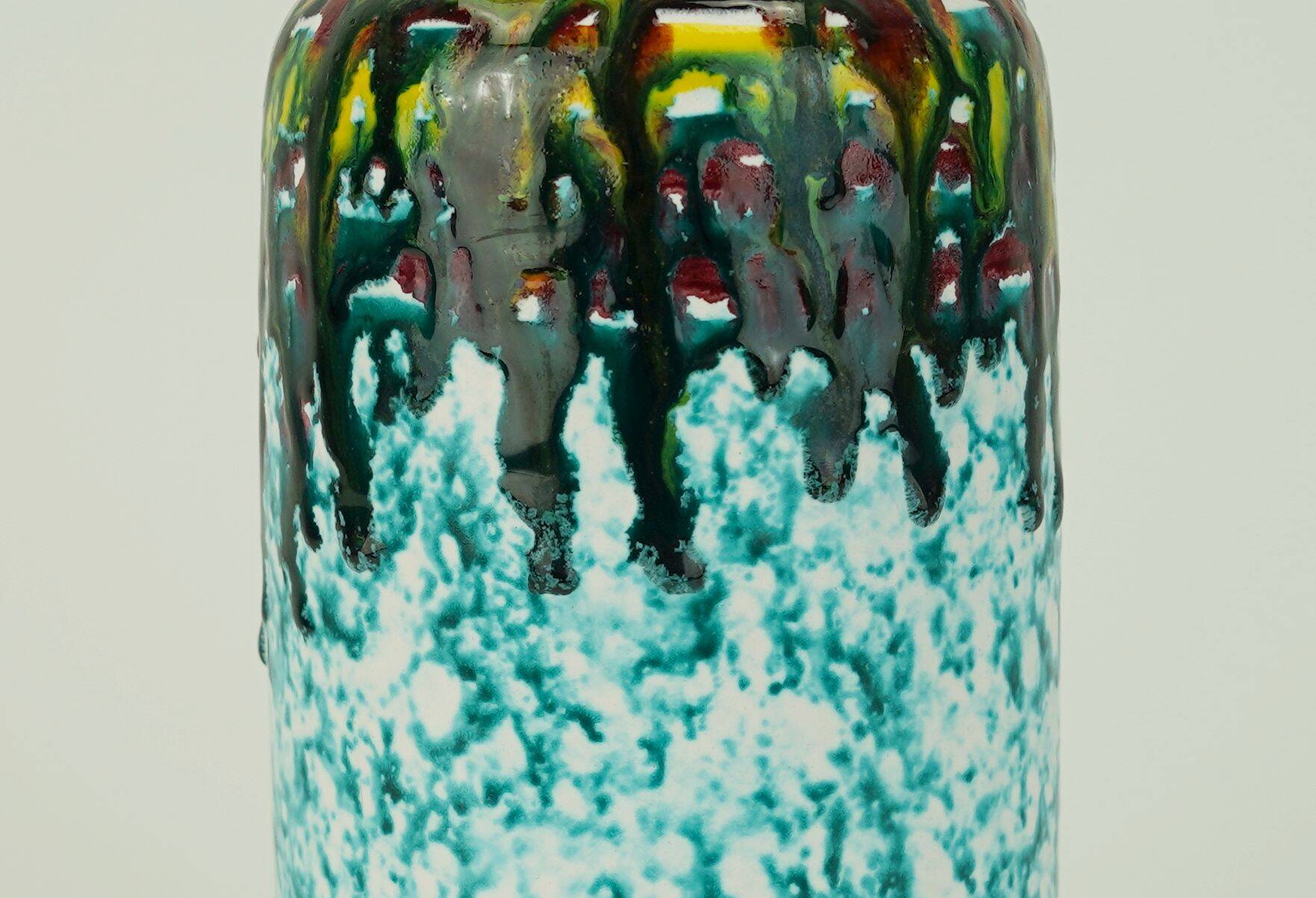 keramia iparművész budapest VASE - colorful drip glaze - hungarian ceramics