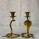 Vintage brass cobra snake candle holders