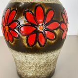Pottery fat lava multi-color floor vase made by Scheurich, 1970s