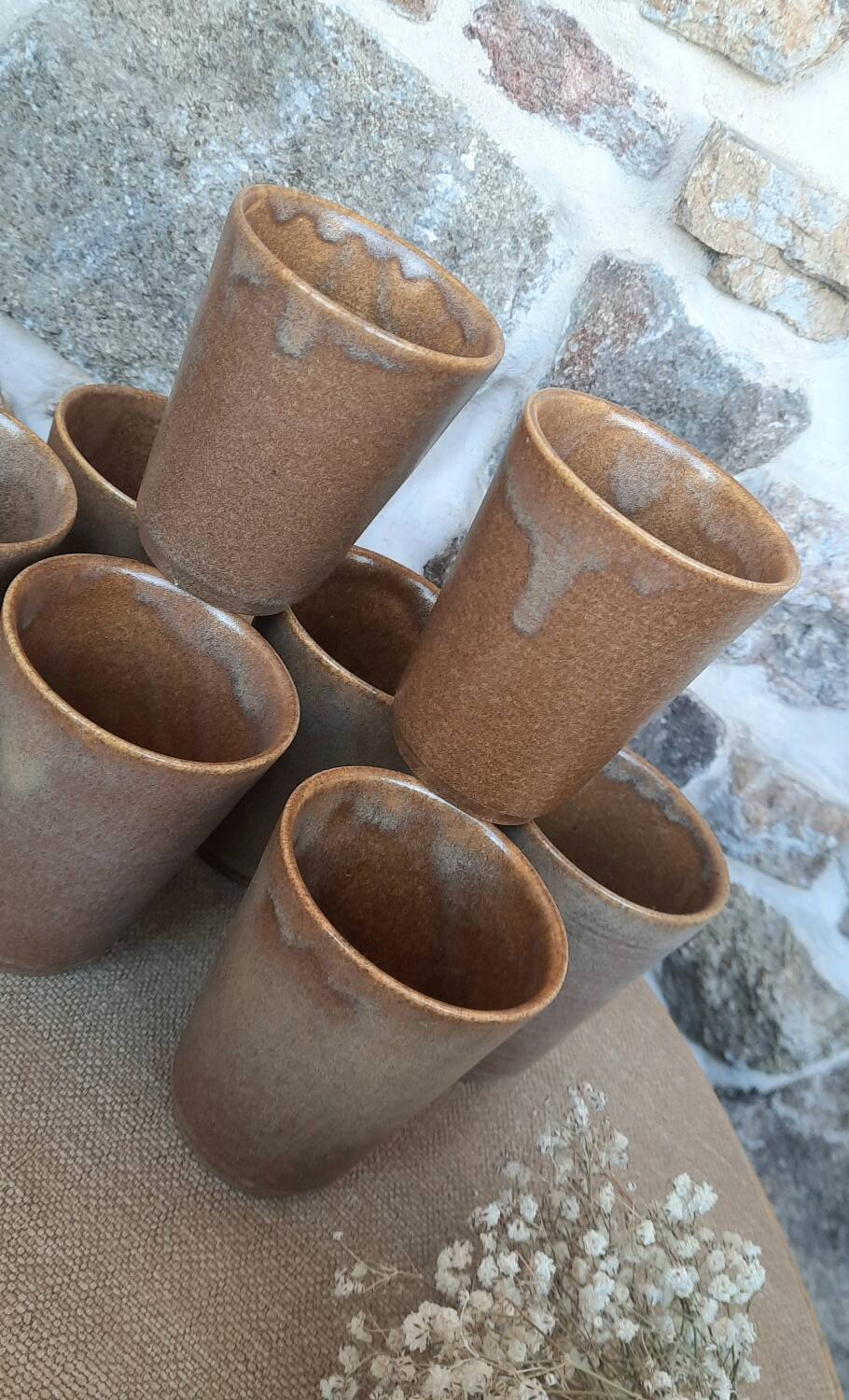 Stoneware glass tumbler