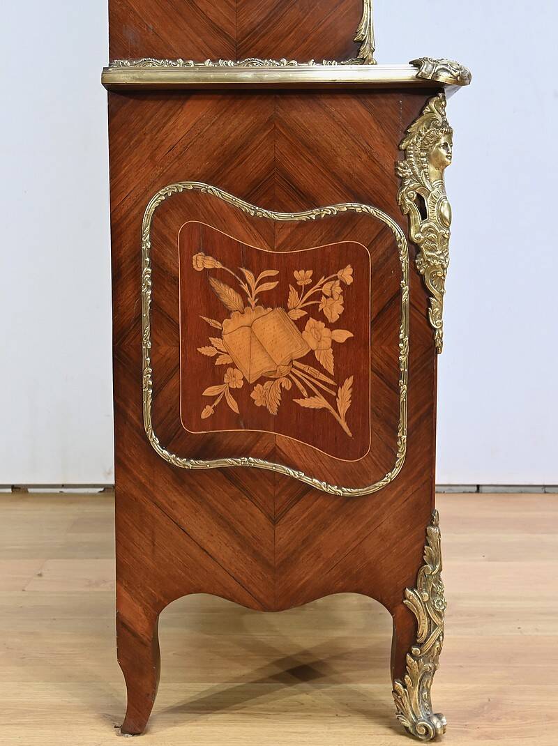 Library Two-Body in Rosewood and Marquetry, Louis XV style – End