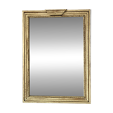 Miroir ancien style Louis XVI en bois doré contour perlé