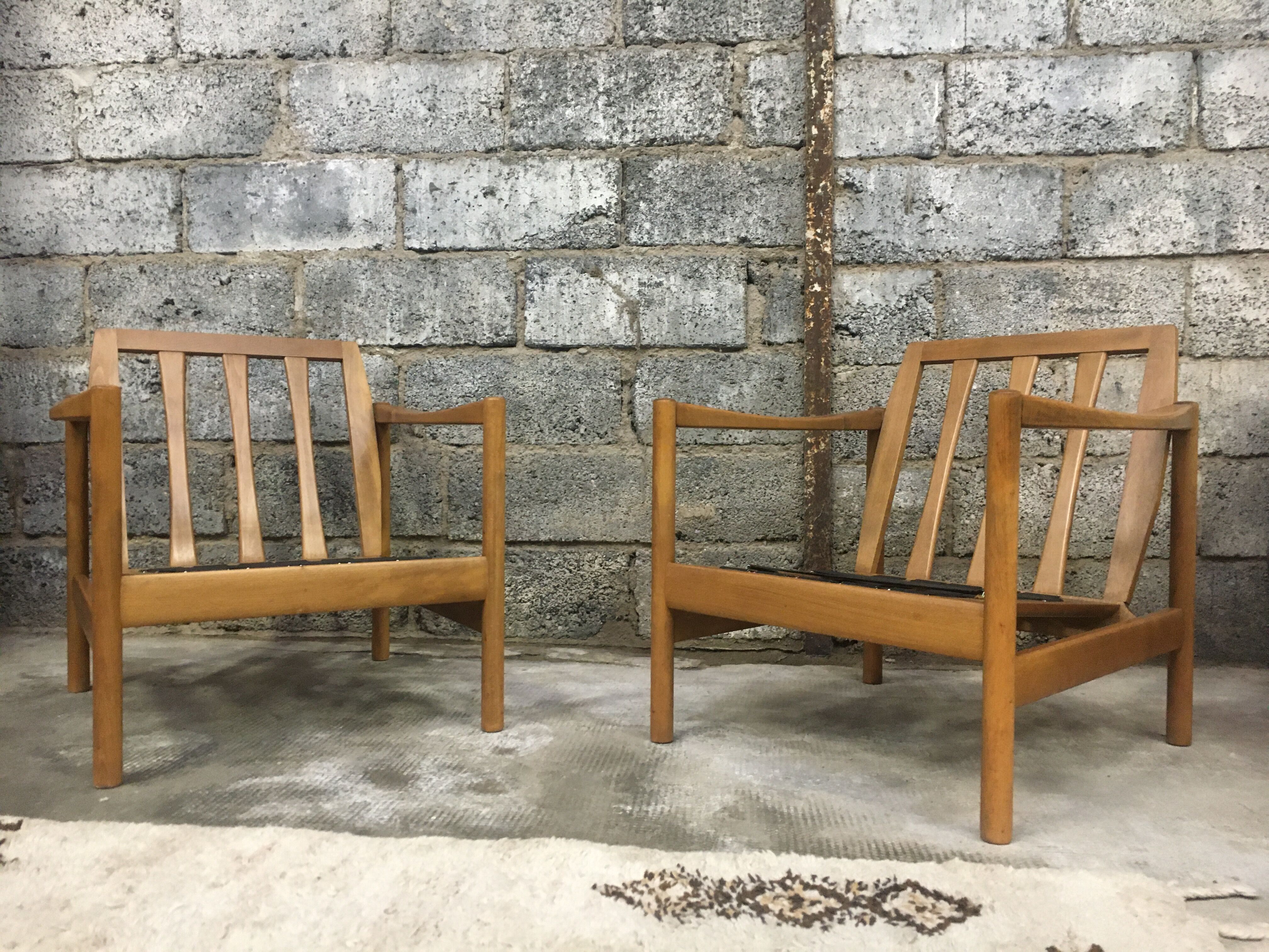 Pair of Scandinavian armchair fabric tiles