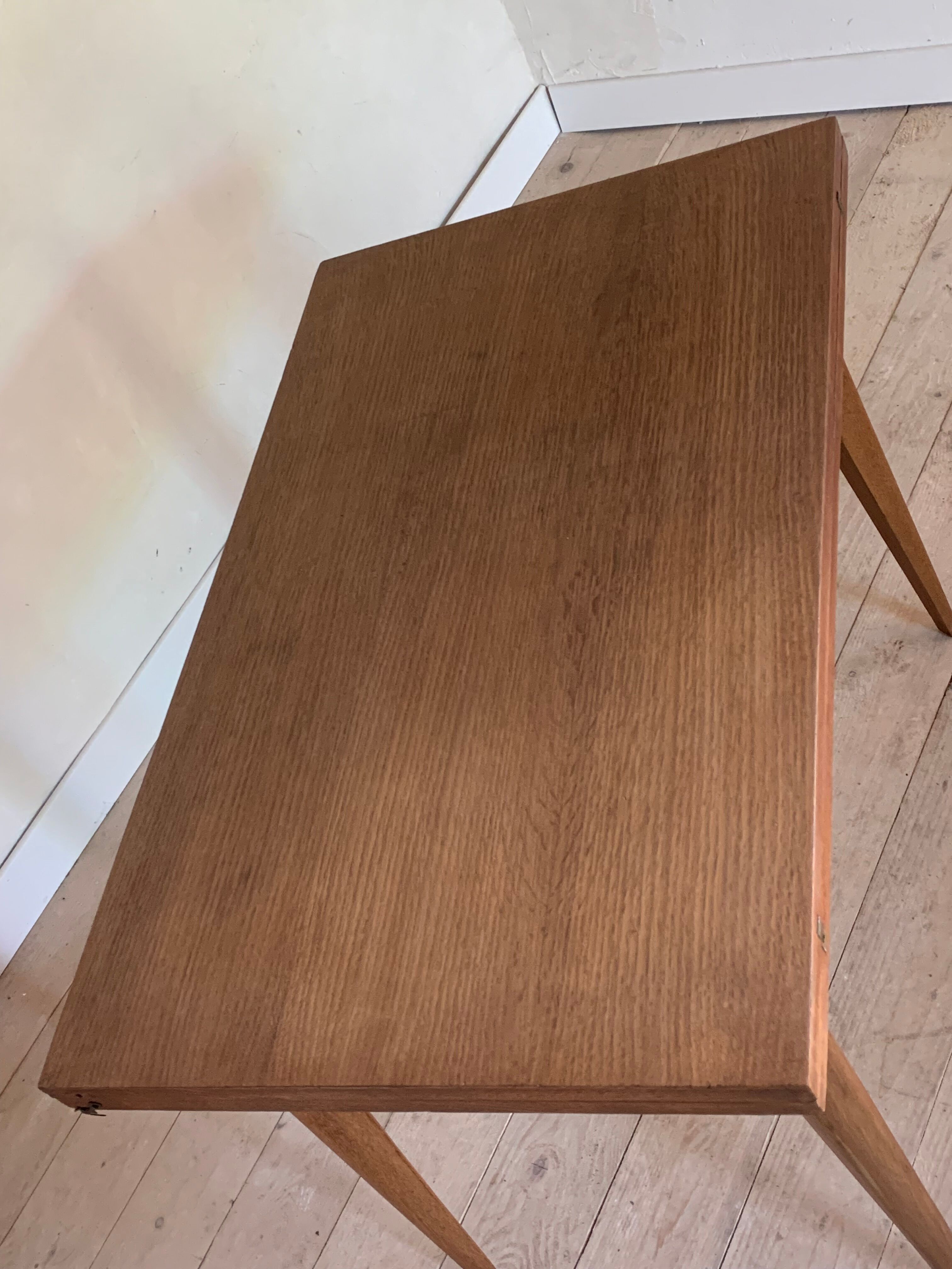 Vintage oak wallet table