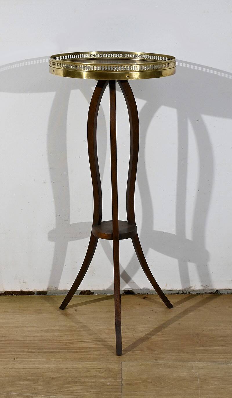 Small Mahogany Pedestal Table, Louis XVI Style – 1900
