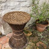 Vintage cane diabolo stool