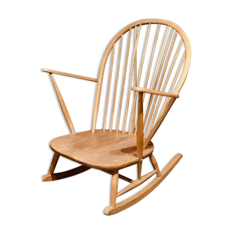 Mid Century Ercol Rocking Chair In Light Elm