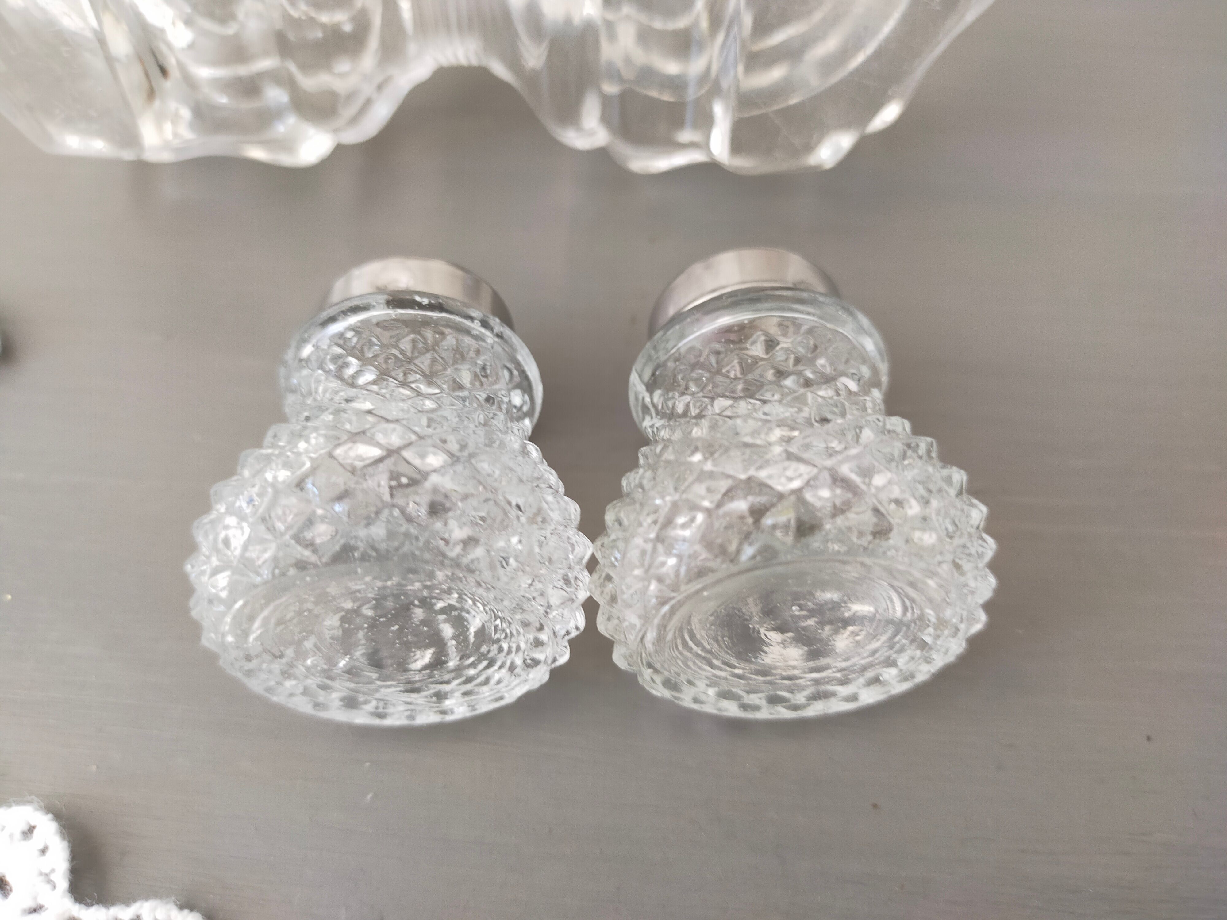 Salt and pepper shaker vintage glass