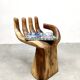 Wooden handcrafted carved chair stool