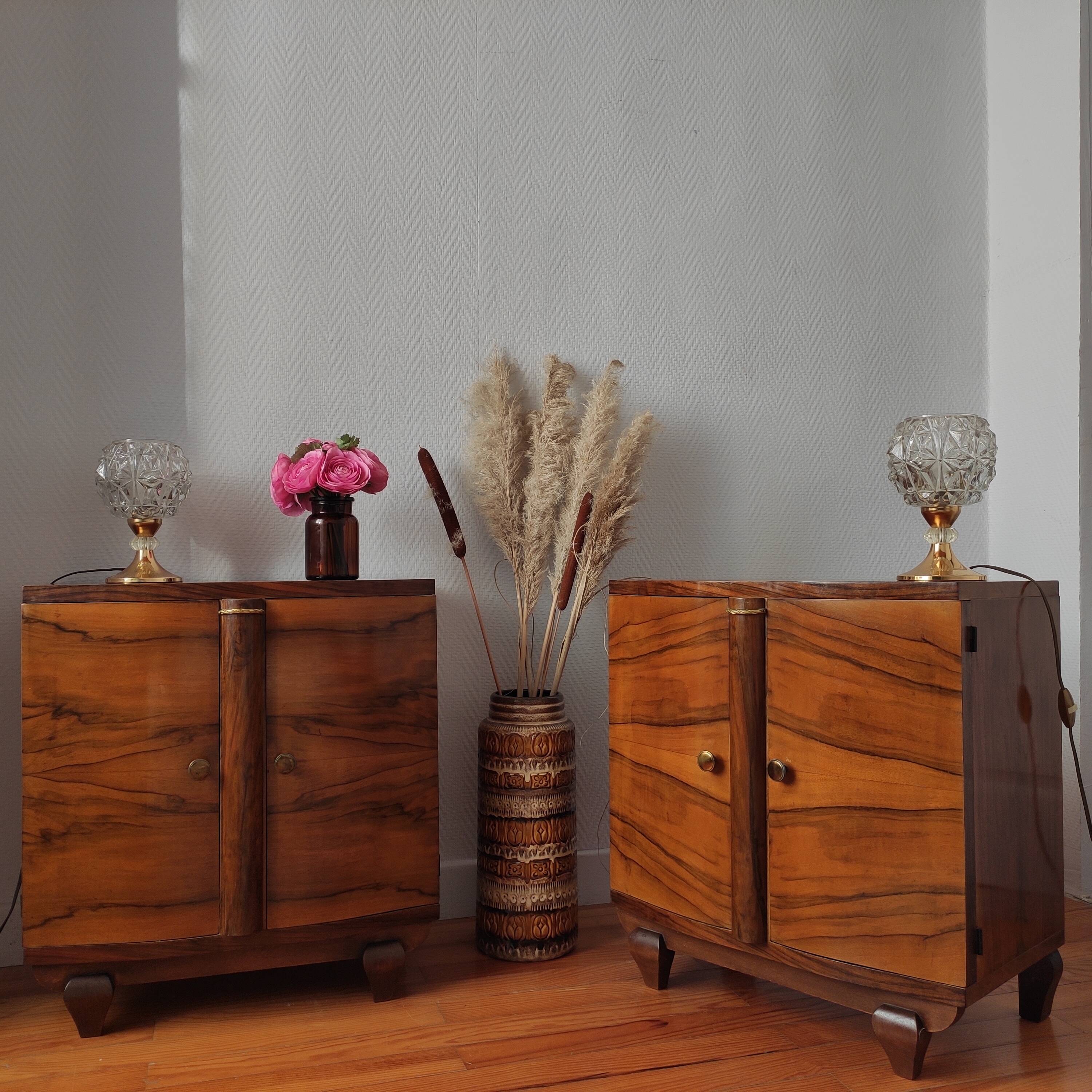 Pair of art deco bedside tables