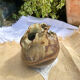 Sculptural vase in glazed stoneware, free form.