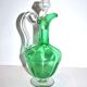 Green Venetian-ribbed crystal decanter – antique wine pitcher