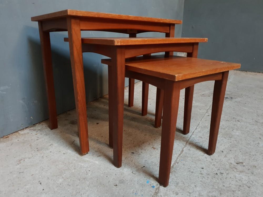 Set of  3 retro teak tables