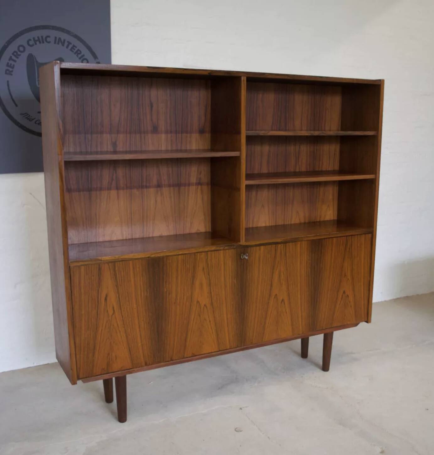 Rosewood Standing Bookcase/Bar Cabinet From Viby Møbelfabrik