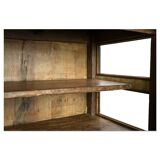 Glazed sideboard in patinated solid wood