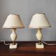 Pair of antique alabaster bedside lamps
