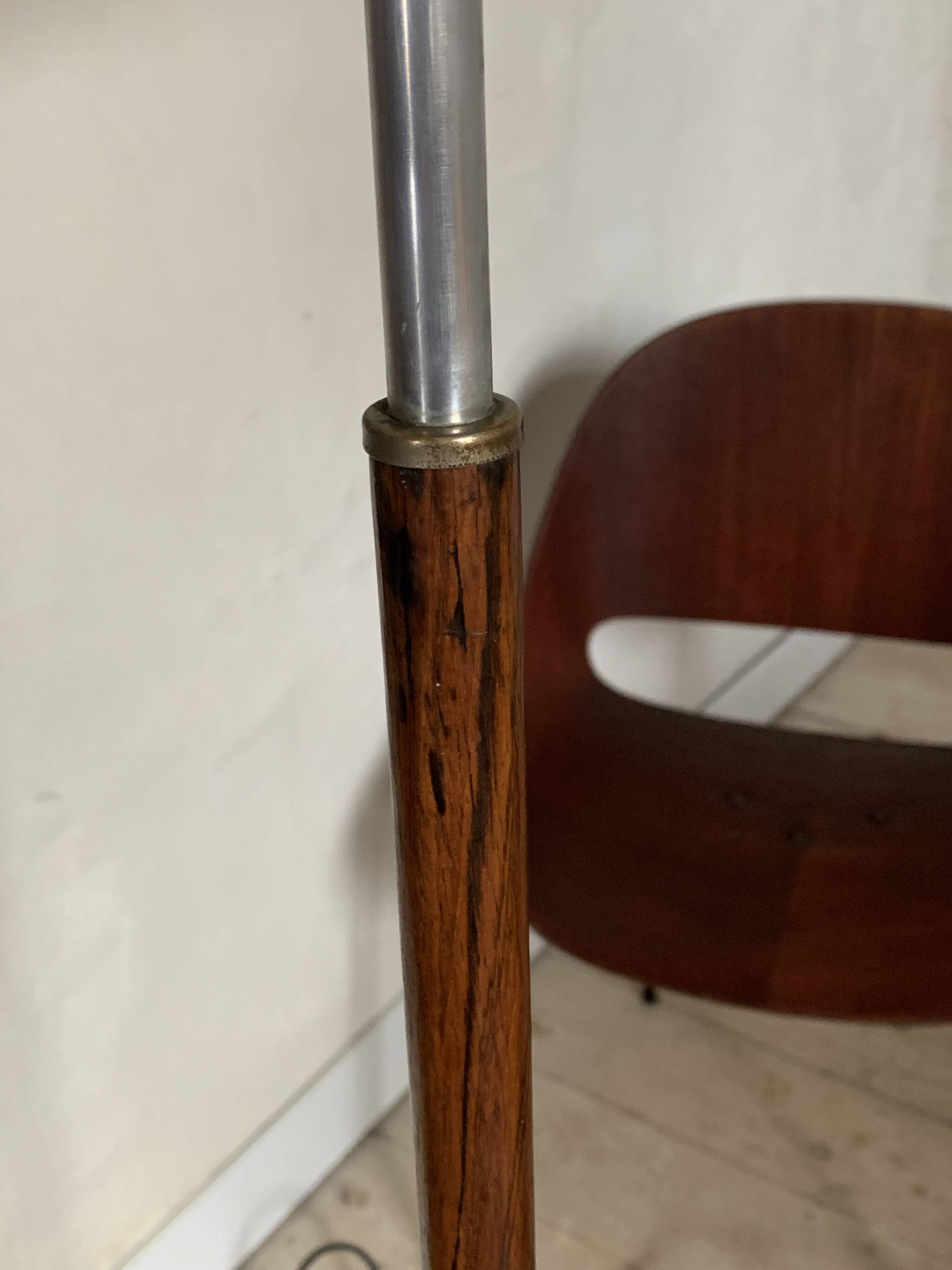 Lampadaire scandinave palissandre pied tulipe vintage