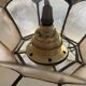 Grande suspension abat-jour nacre et laiton