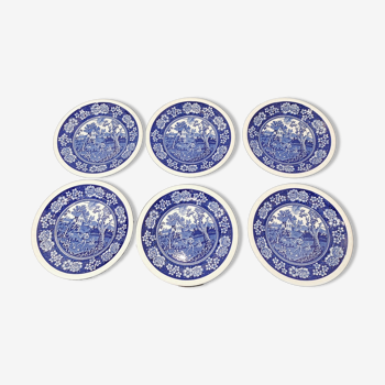 Lot de 6 assiettes parlantes villeroy&boch rusticana bleues