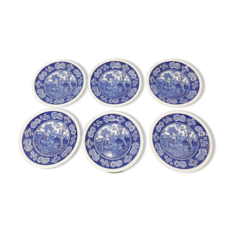 Lot de 6 assiettes parlantes villeroy&boch rusticana bleues