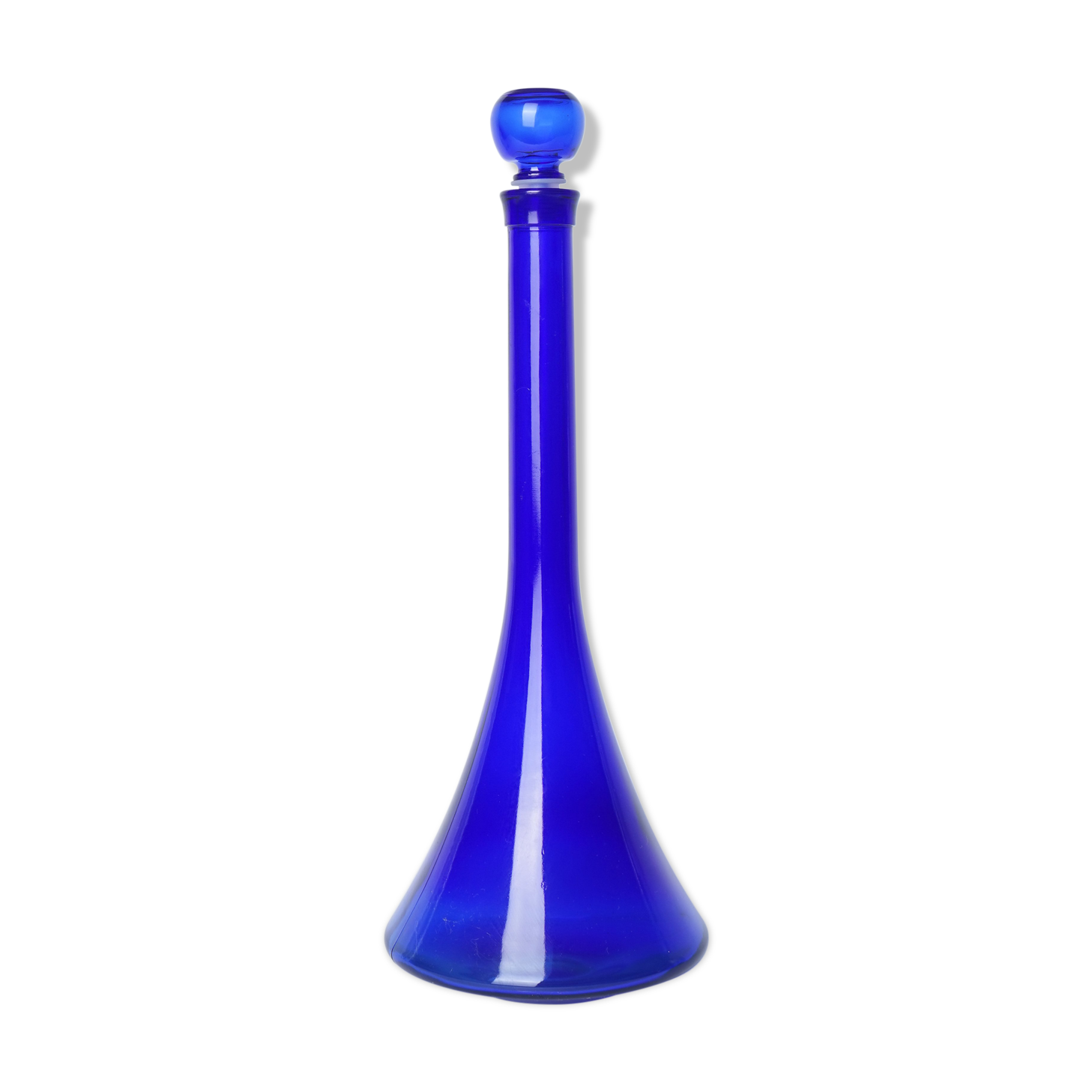 Blue glass carafe