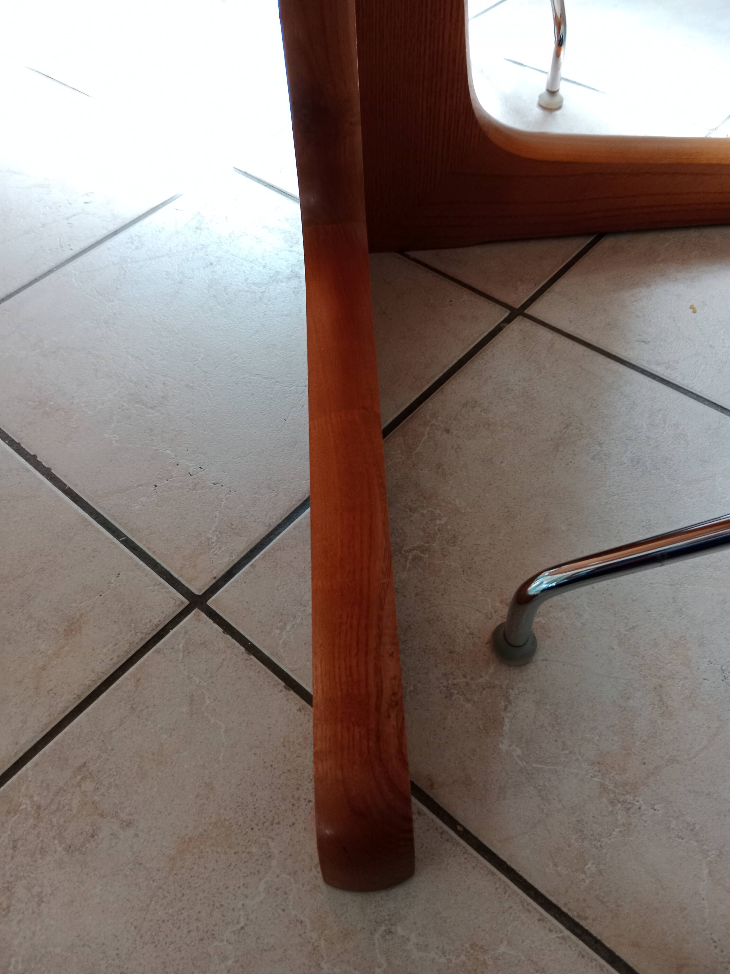 Table Baumann ronde ovale salle à manger bois 2 rallonge scandinave année 60 70