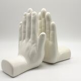 White ceramic bookends, 1980