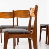 Ensemble de 6 belles chaises de salle à manger par Erik Buch (Danemark, années 1960).