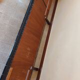 Scandinavian bed in rosewood with built-in bedside