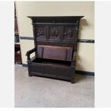 Antique impressive Neo-Gothic chest bench