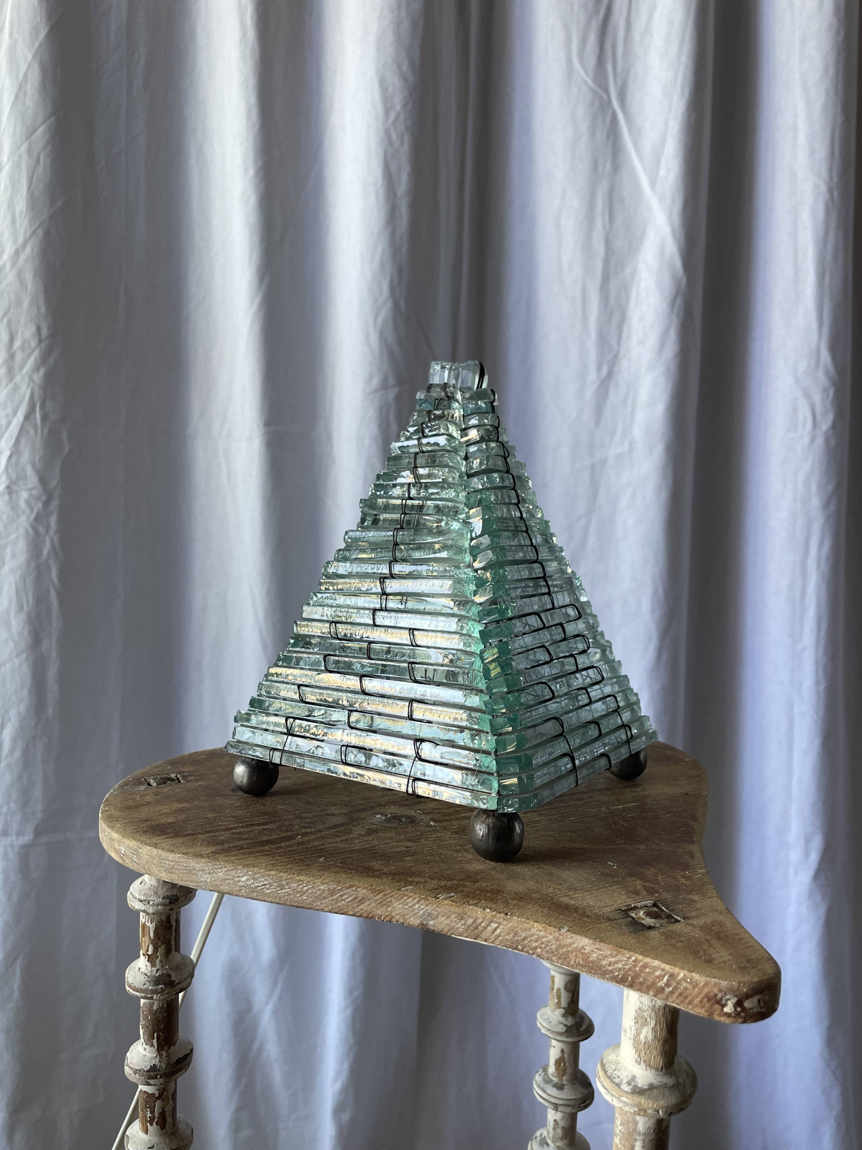 Brutalist glass lamp from the 1970s.