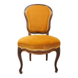 Antique Louis Philippe style padded chair - Wooden structure and horsehair padding - Color m