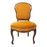 Antique Louis Philippe style padded chair - Wooden structure and horsehair padding - Color m