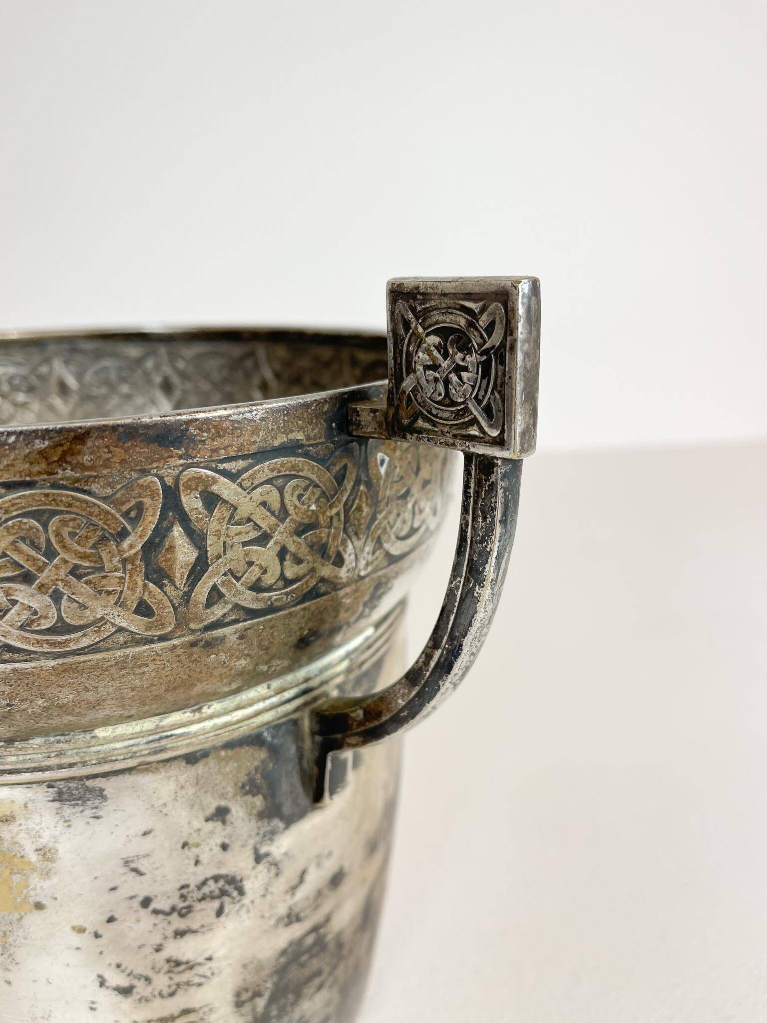 Art Deco champagne cooler with relief pattern, Sweden, 1930s