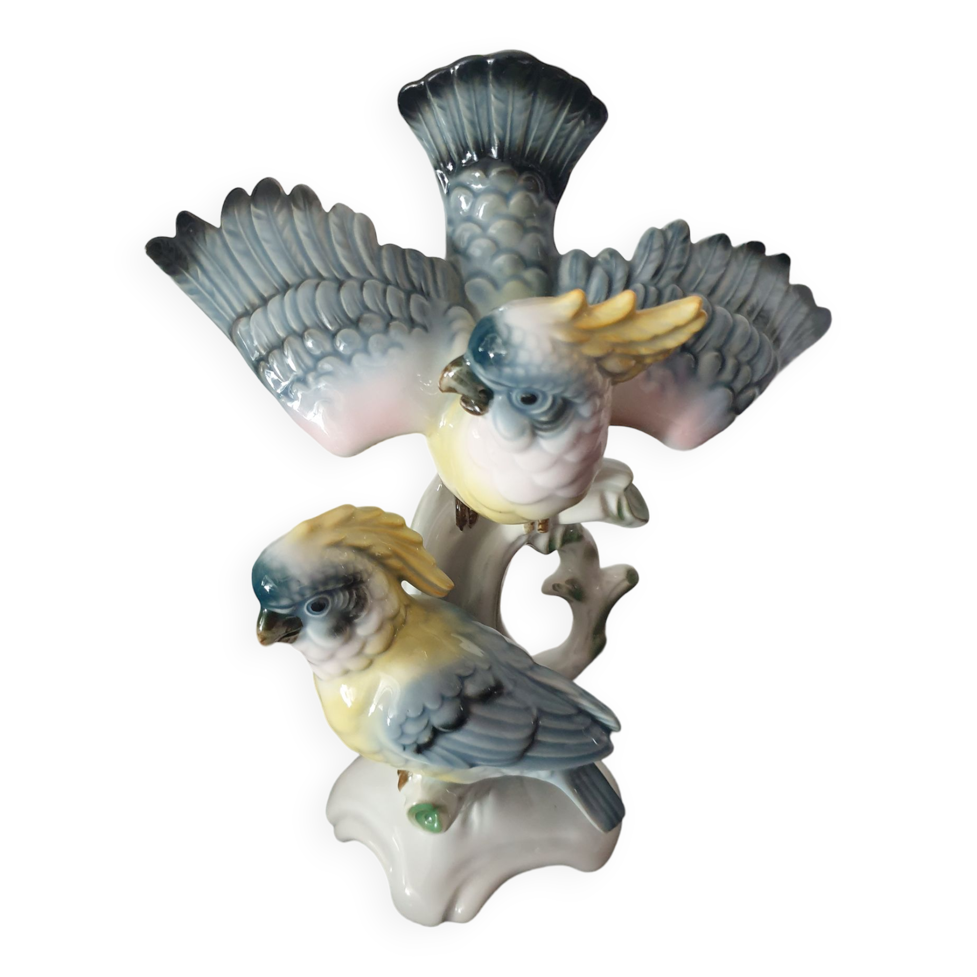 Perroquets en porcelaine gerold porzellain Bavaria