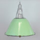 Green Enameled Industrial Pendant Light, 1950s
