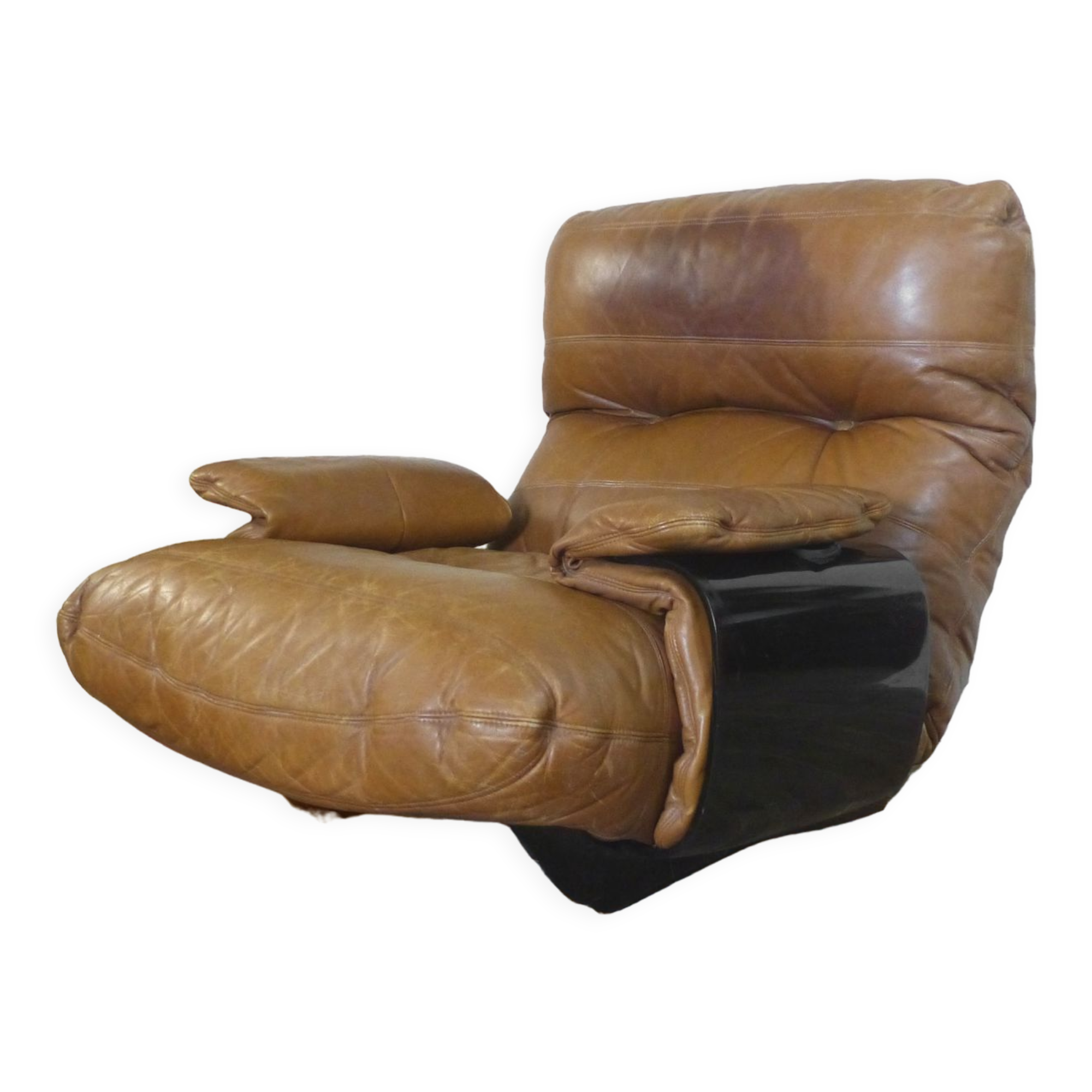 Marsala leather armchair by Michel Ducaroy for Ligne Roset 1970