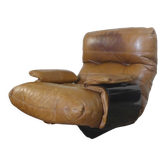 Fauteuil en cuir Marsala par Michel Ducaroy pour Ligne Roset 1970