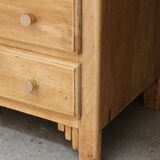 Small art deco chest of drawers in natural wood