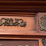 Empitre style three-door wardrobe in mahogany and 20th century veneer