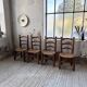 Set of 4 oak and straw chairs Dudouyt 1940