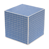Blue cube side table 33x33 cm