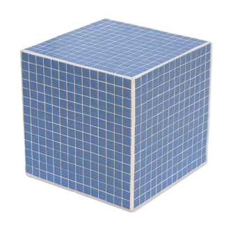 Blue cube side table 33x33 cm