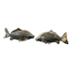 Pair of vintage fish mail holders in silver metal