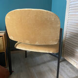 Velvet and metal armchair