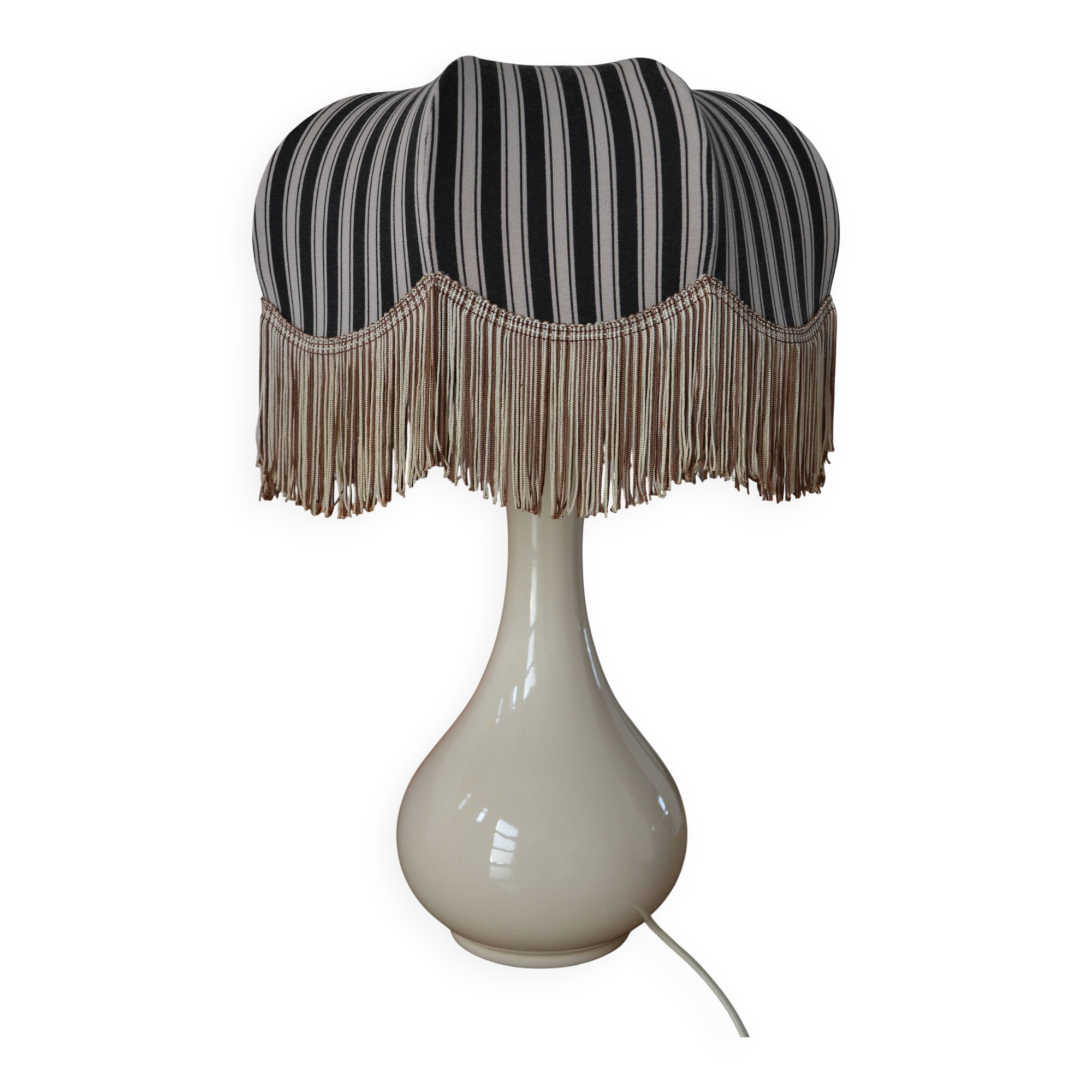 Antique ceramic lamp, L&C creation, lampshade refurbished