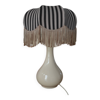 Antique ceramic lamp, L&C creation, lampshade refurbished