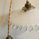 Pair of white opaline suspensions and toothed edges